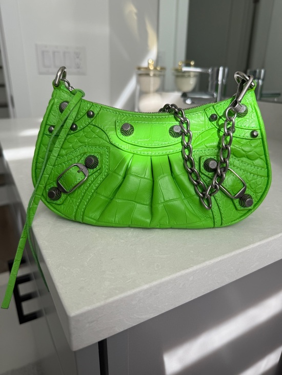 Balenciaga Neon Green Mini Chain Shoulder Bag - Picture 2 of 2